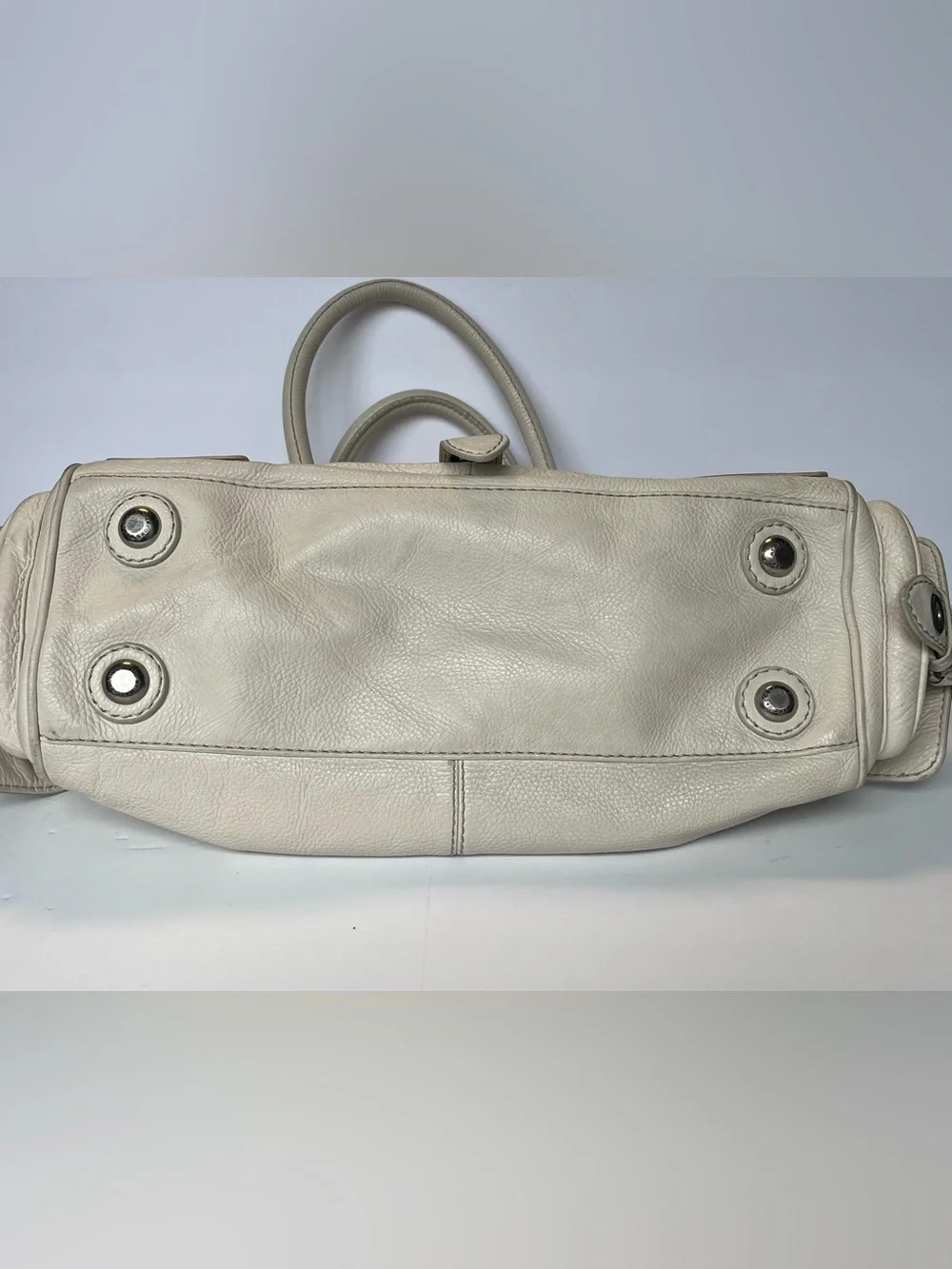 Marc by Marc Jacobs Vintage Y2K Pebbled Leather Satchel Handbag Cream Ivory